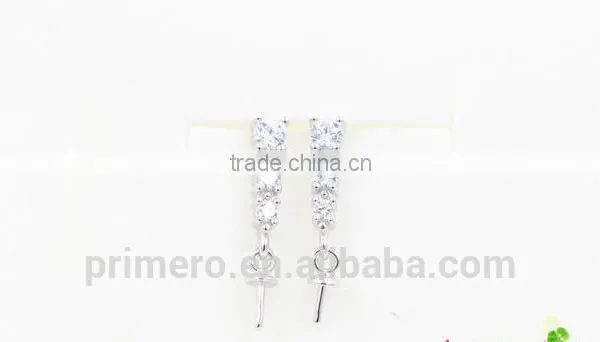 925 Sterling Silver Handmade Zircon Findings Earring Hooks Fittings photo-2