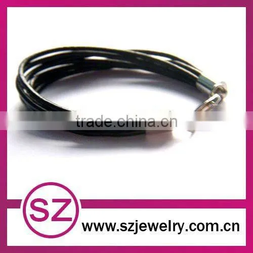 Pub0036 New Fashion Leather Wrap Magnetic Clasp Bracelet