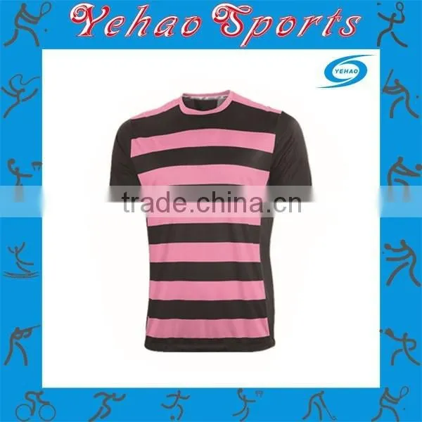 Two Colors Striped Practice Soccer Jersey With Sublimation Made photo-2