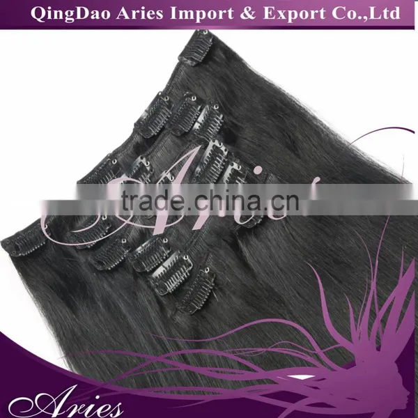 14"-30"100% Clip in Remy Real Human Hair Extensions #1 Jet Black photo-3