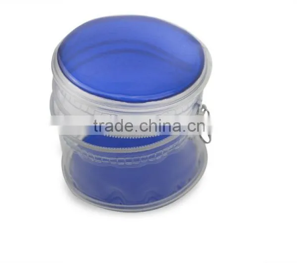 Stand up PVC Cosmetic Bag Zipper Top Cylinder Shape Bag photo-6