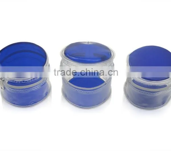 Stand up PVC Cosmetic Bag Zipper Top Cylinder Shape Bag photo-2