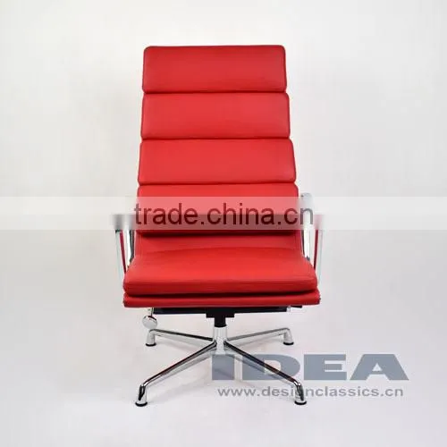 Replica Charles Management Soft Pad Lounge Chair - Red Genuine Leather photo-2