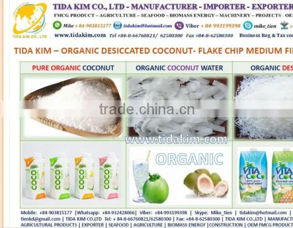 ORGANIC COCONUT WATER UHT TIDA KIM TETRA BOX 330ML 100ML - BLACK PEPPER - VIETNAM CASHEW NUTS- DESICCATED COCONUT photo-2