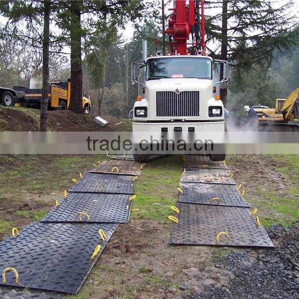 Black Surface Tread Pattern Hdpe Plastic Road Mat photo-3