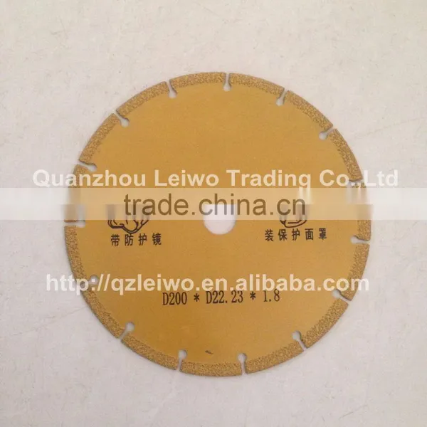 Electroplated Saw Blade 8 Inch (200 Mm) for Marble Cutting Disc Thickness 1.8 mm Inner Hole 22.23 mm