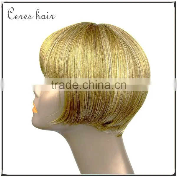 High Temperature Synthetic Bob Wig Blond Color Top Quality Fashion Style Full Lace Wig photo-4