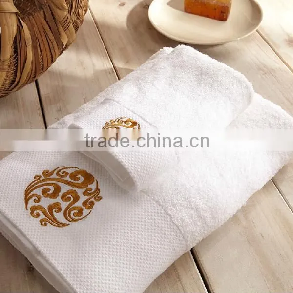 Factory Directly Sale Cotton 16s Custom Embroidery White Hotel Towels Supplier photo-6