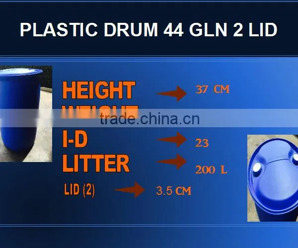 Recycled Plastic Drum 44 Gallon 2 Lid