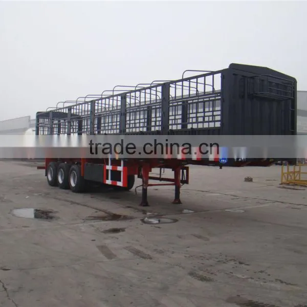 60T 3 Axle Animals Transport Semi Trailer /truck Stake Semi Trailer photo-4