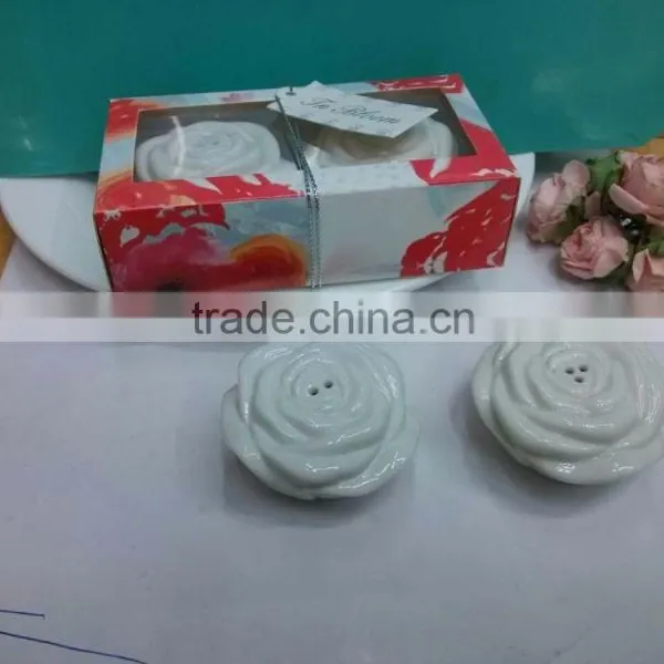 In Bloom" Ceramic Flower Salt and Pepper Shakers 2015 New Wedding Door Gift photo-2