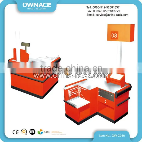 Modern Shop Checkout Counter Table Desk Design for Supermarket photo-2