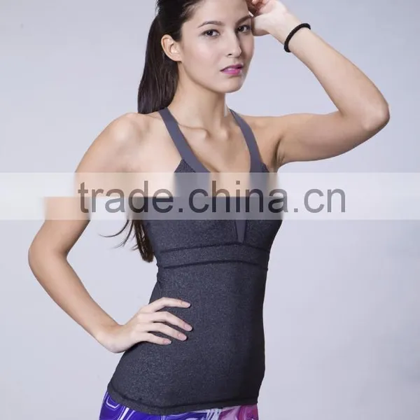 Cross Back Activewear Training Workout Fitness Padded Tank photo-5