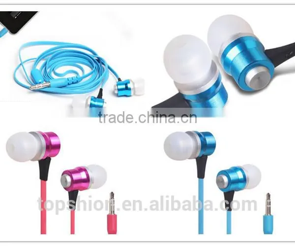 2015 New Products Hot Selling Earphone Colorful In-ear Earphones With Flat Cable photo-2