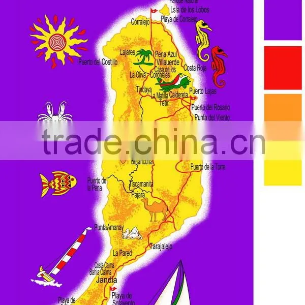 100% Cotton 21 s *21s Reactive Printed Map Design Beach Towel for Wholesale photo-2