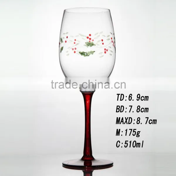 Hot Selling Christmas Painted Wine Glass Decoration Color Wine Glass for Christmas photo-4
