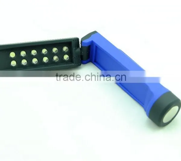 12 LED Work Torch Light Universal Rotating 4*AAA Battery Work Lamp Magnet Plastic photo-2