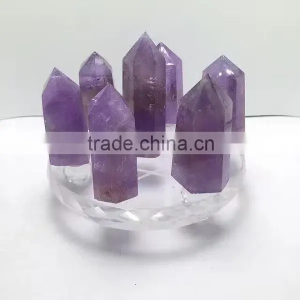 Natural Amethyst Crystal Point Seven Star Group