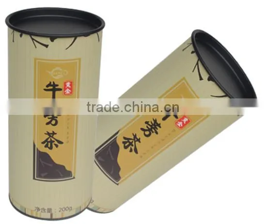 Grease Proof Liner Paper Tube Cans With Tin Plugs for Tea