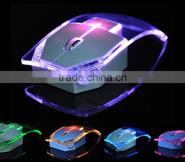 Wholesale Luminous Lights 2.4G Wireless Mouse, Transparent wireless mouse