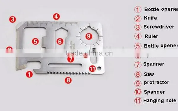 11-in-1 Mini Multi-tool Survival Camping Tool Portable Stainless Steel Multi-function Tool