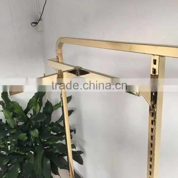 Gold Clothing Rack/single Bar Metal Used Clothing Racks for Sale/gold Color Clothes Rack photo-3