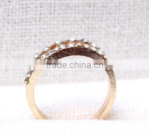 Double Coulour All Crystal Alloy Little Finger Rings photo-4
