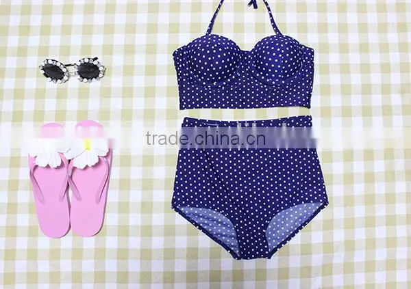 2016 New Arrival Wave Retro High Waist Bikini photo-2