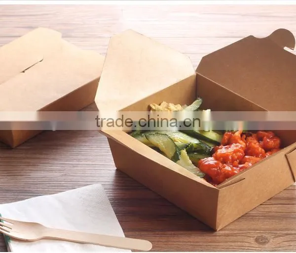 Print Kraft Paper Packaging Take Away Salad Box photo-3