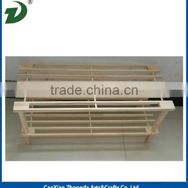 Natural Wood Household Shelves Wooden Shoe Rack photo-4
