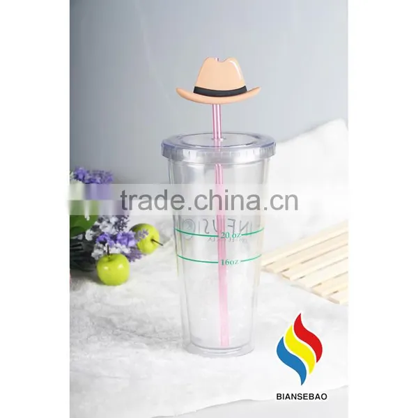 Clear PS/AS Cup With Logo Plastic Tumbler 16oz photo-5