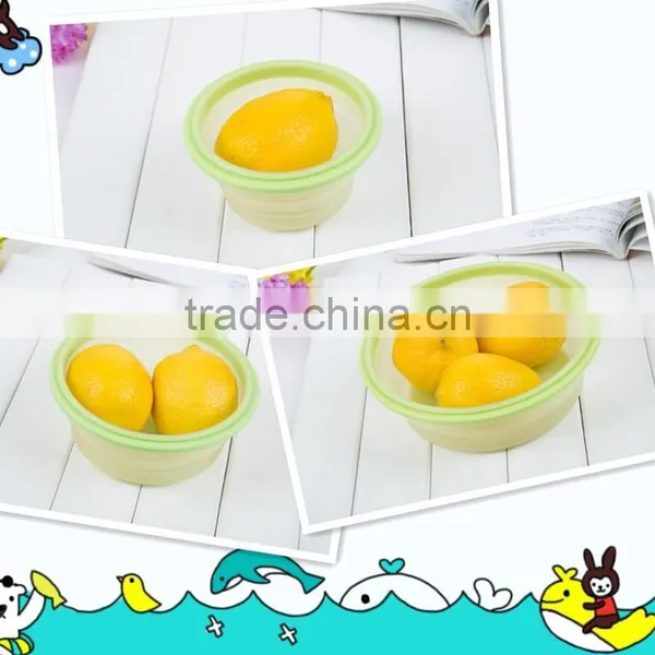 Food Grade Collapsible Silicone Storage Container 3 Sizes/ Air-tight Silicone Folding Lunch Box Microwave Safe photo-3