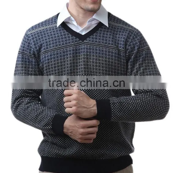 Latest Manufacturers of Men's Cashmere V-neck Pullover