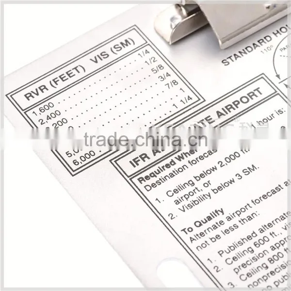 Chinese Manufacturer High Quality Metal Pilot Clipboard, Aviation Training Metal Kneeboard With Two Holes on Side #IFR photo-4