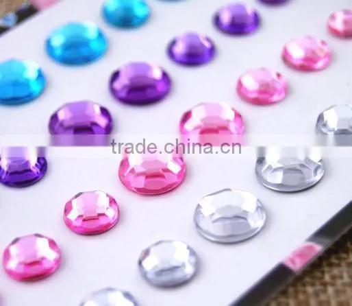 Peace/Emoji/Star Wholesale High Quality Acrylic Crystal Bling Gem Stickers For Mobile Phone photo-6