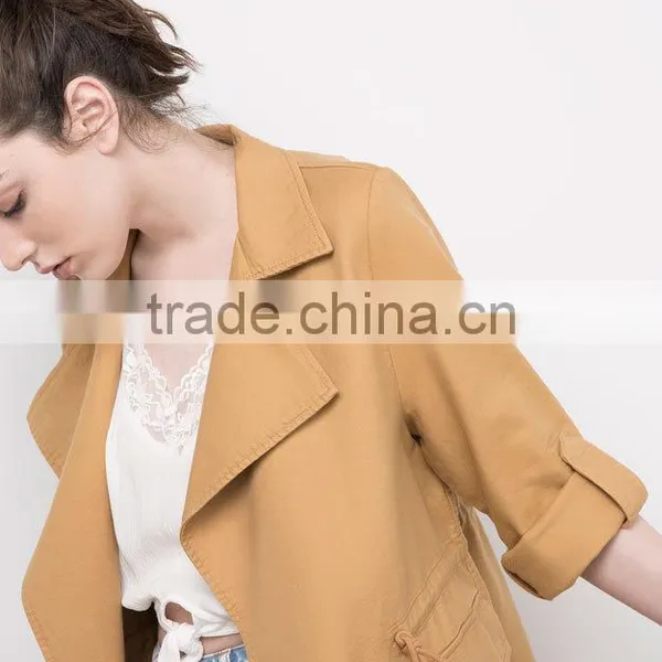 Wholesale Women Clothing Casual Print Lady Fancy Casual Parka Jacket photo-3