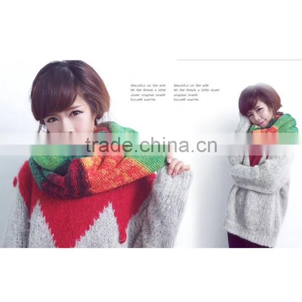 Moq.1pc High Quality 5 Color Choice Fashion Stitching Neckwear Lovely Magic Muffler Scarves photo-6