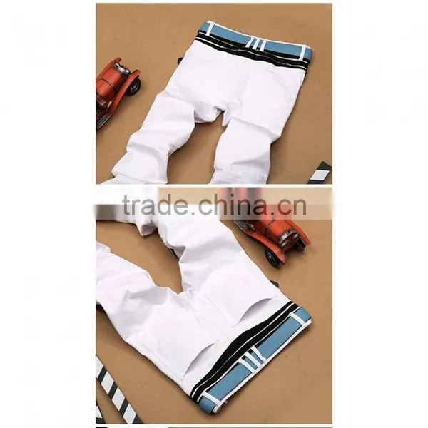 2014 Men Slim White New Design Jeans Pants photo-5