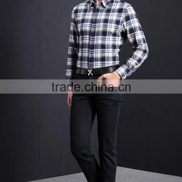 Wholesale Cotton Long Sleeve Plaid Casual Men Shirts Men Clothes photo-2
