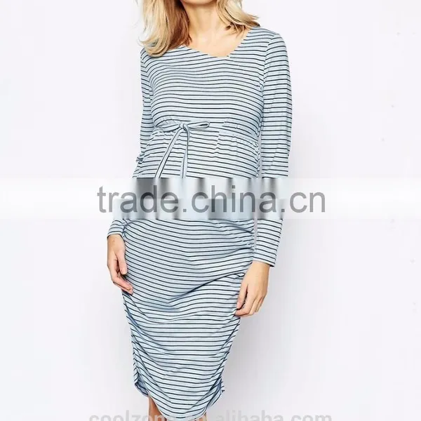 Close Cut Bodycon Fit Long Sleeve Maternity Dress for Pregnancy photo-2