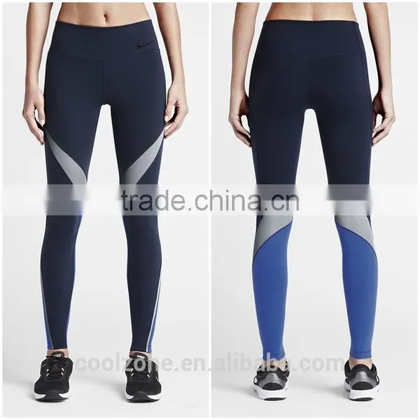 Latest Hot Selling Comfortable Fabric Running Tights Woman Leggings With Breathable Mesh Panels