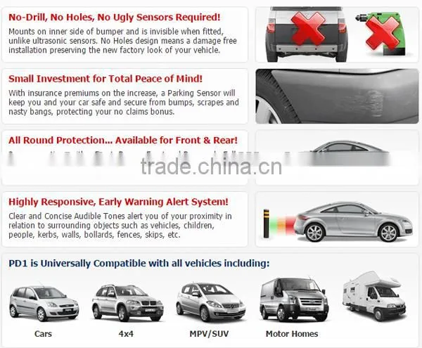 DC 12V Voltage Auto No Drill Hole Electromagnetic Back-up Parking Sensor photo-6
