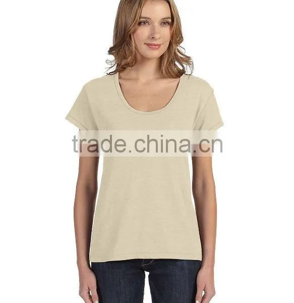 Custom Fashion Summer Wear Design Drape Blank T-Shirt,China T-Shirt Manufacturer Cotton Pure Color Blank T-Shirt for Women photo-2
