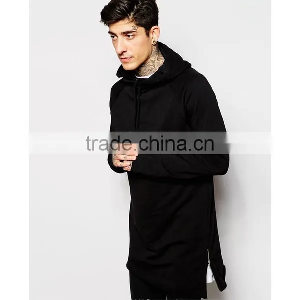 custom Bulk Blank organic cotton plain side zips Men tall Hoody