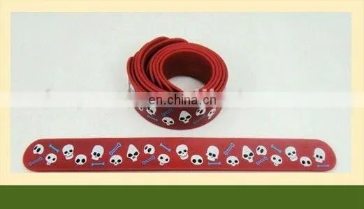 CG-BR334-1 Hot Sale Halloween Silicone Rubber Slap Bracelet