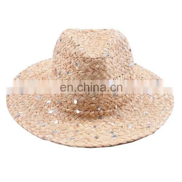 Wholesale Unisex Fashion Design Supreme Summer Raffia Panama Straw Boater Hat photo-2