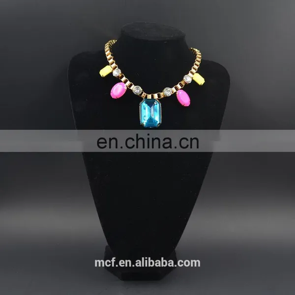 Wholesale Crystal Diamond Rhinestone Fashion Pendant Necklace MCB-0034 photo-2