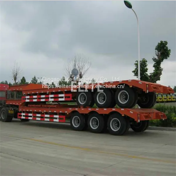 Good Price 3 Axle Wide Load Low Bed Trailer for Oversize Machinery Haulage Low Loader Trailer photo-3