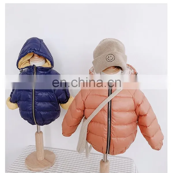 3646/Hot Wholesale Thick Kids Winter Hooded Down Coat High Quality Solid Color Girls Fashion Down Jacket photo-2