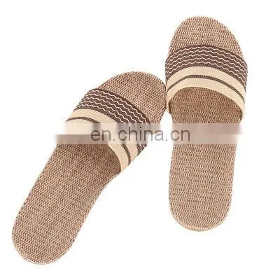 Natural Womens Unisex Linen Bottom Sea Beach Wear Home House Flip Flop Slim Anti-Skid Sandal photo-6